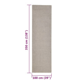 Tapis Sisal naturel 100x350 cm Sableux