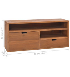 Meuble TV 90x30x40 cm Bois de teck massif