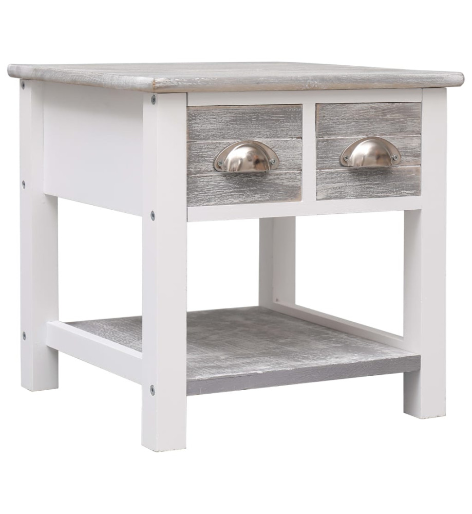 Table d'appoint Gris 40x40x40 cm Bois de Paulownia