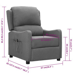 Fauteuil inclinable électrique Gris clair Tissu