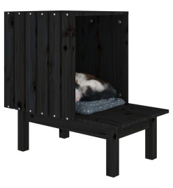 Maison pour chat Noir 60x36x60 cm Bois de pin massif