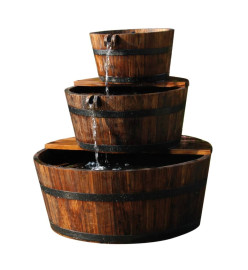 Ubbink Fontaine à cascade de jardin en forme de 3 barils Bois