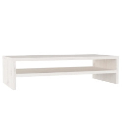 Support de moniteur Blanc 50x24x13 cm Bois de pin solide