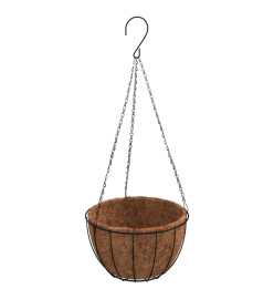 Jardinières suspendues 4 pcs avec doublure coco Noir Ø 35x52 cm