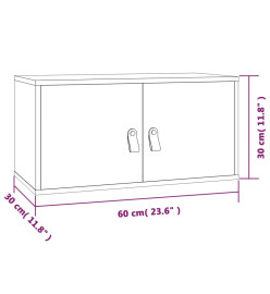 Armoire murale Noir 60x30x30 cm Bois de pin massif