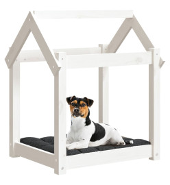 Lit pour chien Blanc 61x50x70 cm Bois de pin solide