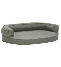 Matelas de lit ergonomique de chien 75x53 cm Aspect de lin Gris