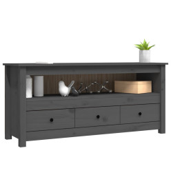 Meuble TV Gris 114x35x52 cm Bois de pin massif