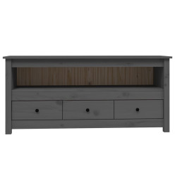 Meuble TV Gris 114x35x52 cm Bois de pin massif