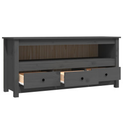 Meuble TV Gris 114x35x52 cm Bois de pin massif