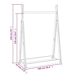 Porte-vêtements Gris 100x45x150 cm Bois de pin massif