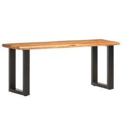 Banc au bord naturel du bois 110 cm Bois d'acacia solide et acier