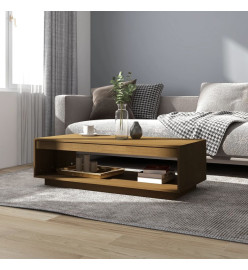 Table basse Marron miel 110x50x33,5 cm Bois de pin massif