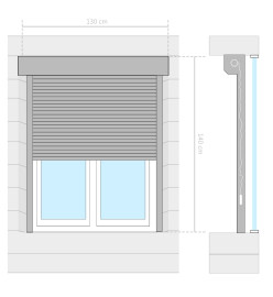 Volet roulant aluminium 130x140 cm anthracite