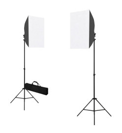 Lampes de studio professionnelles 2 pcs 40x60 cm Acier Noir