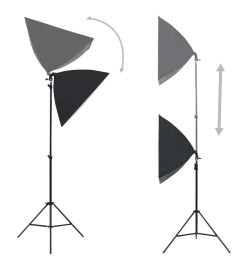 Lampes de studio professionnelles 2 pcs 40x60 cm Acier Noir