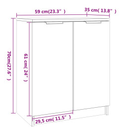 Armoire à chaussures Noir 59x35x70 cm bois d'ingénierie