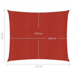 Voile d'ombrage 160 g/m² Rouge 4,5x4,5 m PEHD