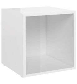 Meubles TV 2 pcs Blanc brillant 37x35x37 cm Aggloméré