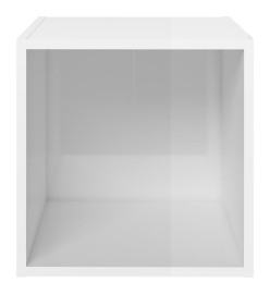 Meubles TV 2 pcs Blanc brillant 37x35x37 cm Aggloméré