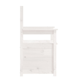 Banc Blanc 112,5x51,5x96,5 cm Bois de pin massif