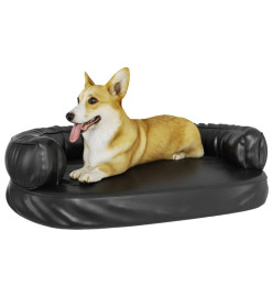 Lit pour chien ergonomique Mousse Noir 88x65 cm Similicuir