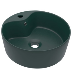 Lavabo de luxe avec trop-plein Vert foncé mat 36x13cm Céramique