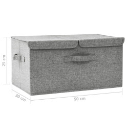 Boîte de rangement Tissu 50x30x25 cm Gris