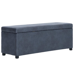 Banc avec compartiment de rangement 116 cm Gris Similicuir daim