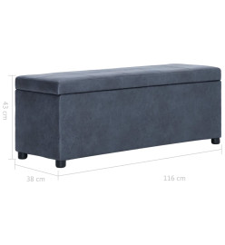 Banc avec compartiment de rangement 116 cm Gris Similicuir daim