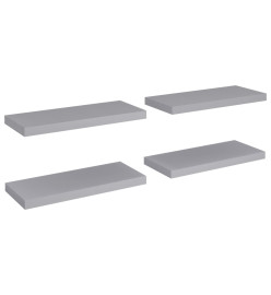 Étagères murales flottantes 4 pcs Gris 60x23,5x3,8 cm MDF