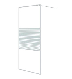 Paroi de douche Blanc 90x195 cm Verre ESG transparent