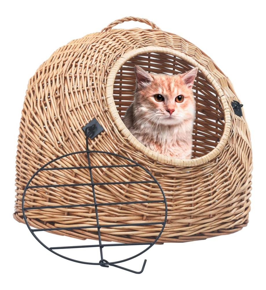 Cage de transport pour chats 60x45x45 cm Saule naturel