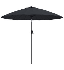 Parasol d'extérieur avec mât en aluminium 270 cm Noir