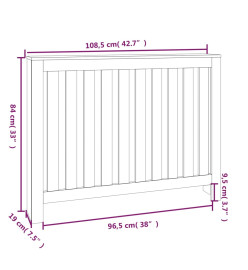 Cache-radiateur Blanc 108,5x19x84 cm Bois massif de pin