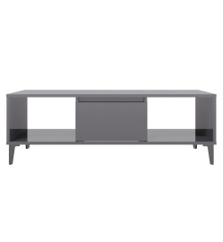 Table basse Gris brillant 103,5x60x35 cm Aggloméré