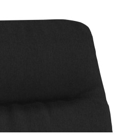 Chaise de relaxation avec repose-pied Noir Tissu