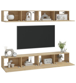 Meubles TV muraux 4 pcs Chêne sonoma 100x30x30 cm