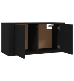 Ensemble de meubles TV 2 pcs noir bois d'ingénierie