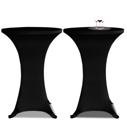 Housses élastiques de table Ø 70 cm Noir 4 pcs