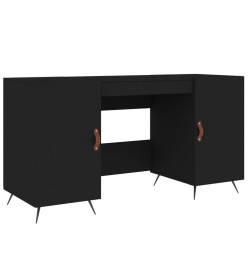 Bureau noir 140x50x75 cm bois d'ingénierie