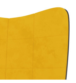 Chaise de relaxation Jaune moutarde Velours et PVC