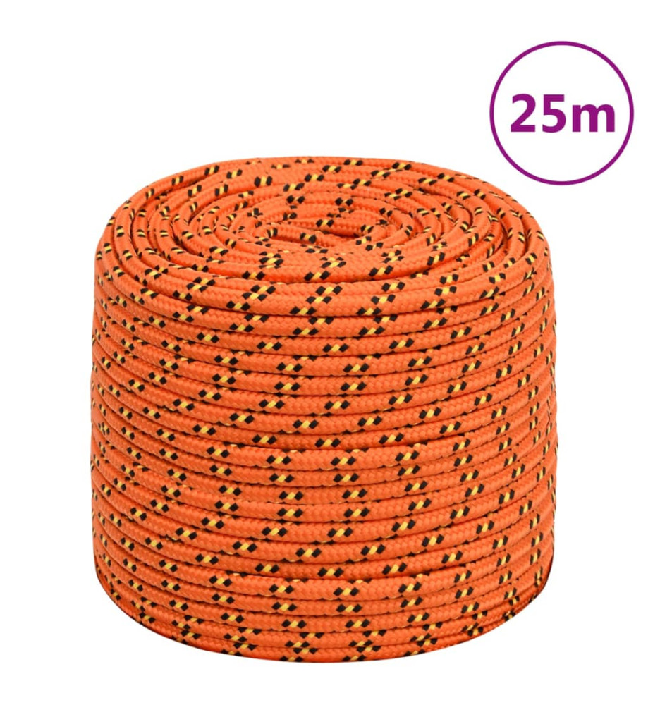 Corde de bateau Orange 6 mm 25 m Polypropylène