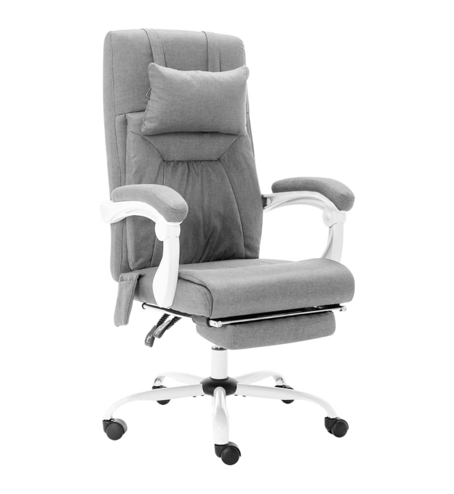 Chaise de bureau de massage Gris Tissu