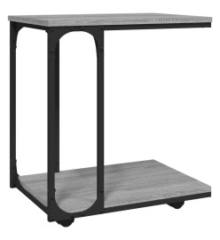 Table d'appoint à roues Sonoma gris 50x35x55,5 cm