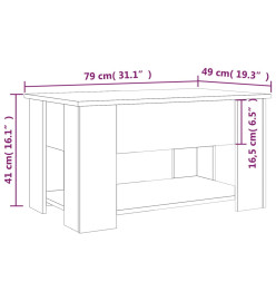 Table basse Gris béton 79x49x41 cm Bois d'ingénierie