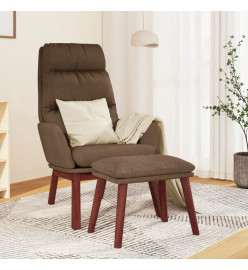 Chaise de relaxation avec tabouret Marron Tissu