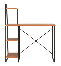 Bureau avec étagère Noir et marron 102x50x117 cm