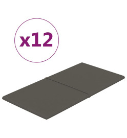 Panneaux muraux 12 pcs Gris foncé 60x30 cm Velours 2,16 m²