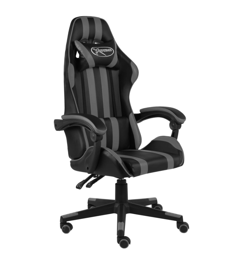 Fauteuil de jeux vidéo Noir et gris Similicuir